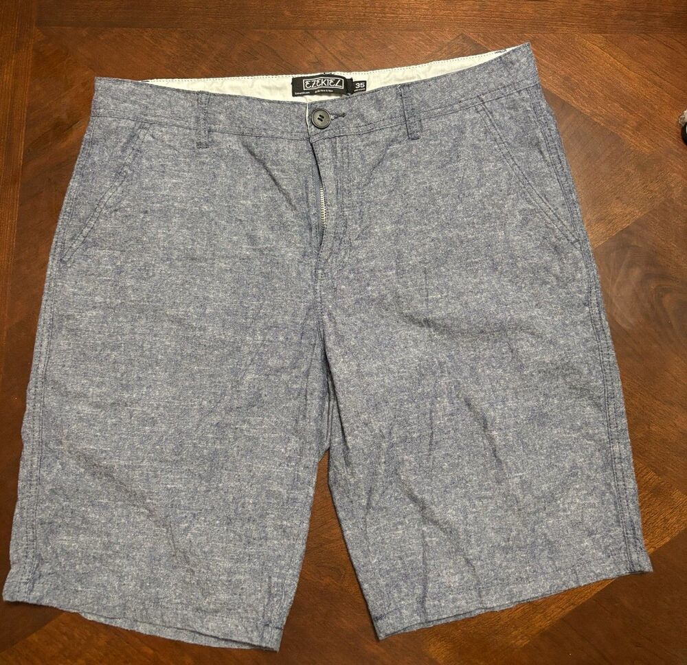 EZEKIEL Shorts Mens Size 35 Blue Light Weight 100% Cotton